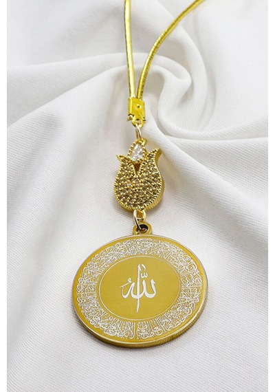 Zirkon Lale Gold Renkli Ayetel Kürsi Allah Lafzı Felak Nas İhlas