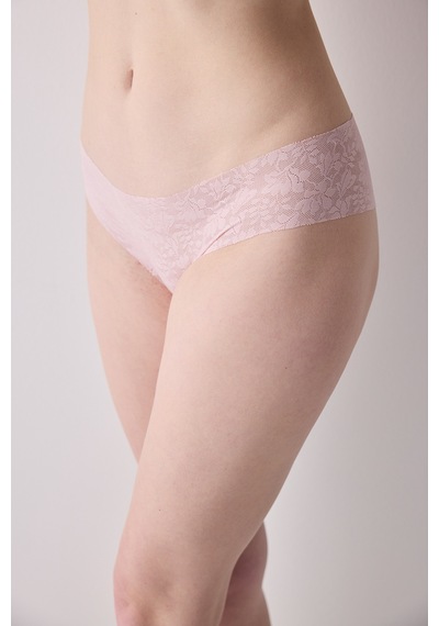 Penti Invisible Lazer Kesim Lacy Dantel Cheeky Gül Kurusu Pembe Hipster Külot