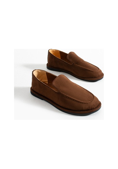 Konforlu Kadın Süet Mokasen Ayakkabı Loafer Acıkahve