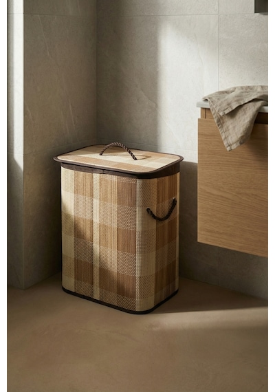Nordic Dikdörtgen Bambu Sepet - 50 Cm Kahverengi
