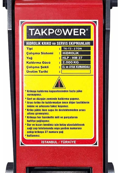 Takpower 2 Ton Hidrolik Timsah Kriko