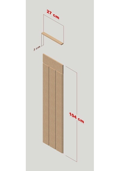 DUVAR PANELİ 27 cm Genişlik x 105 cm Ham mdf Duvar paneli ( 10 mm