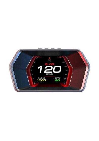 P17 Hız Ölçer Hud Obd2 Araç Bilgisayarı Gps Çift Sistemli Dijital Kilometre Su Yağ Sıcaklığı