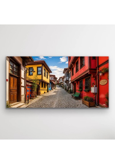 Eskişehir Odun Pazarı Kanvas Tablo 60x120 Cm Çok Renkli