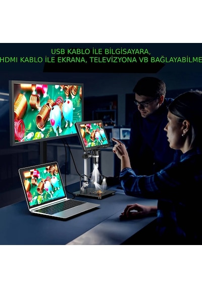 Dijital Mikroskop Tamirci Mikroskobu 10.1" Ips Lcd Hd Ekran Hdmı Ve Usb Bağlantısı 2000x Büyütme 20mp Şarjlı Tam Set
