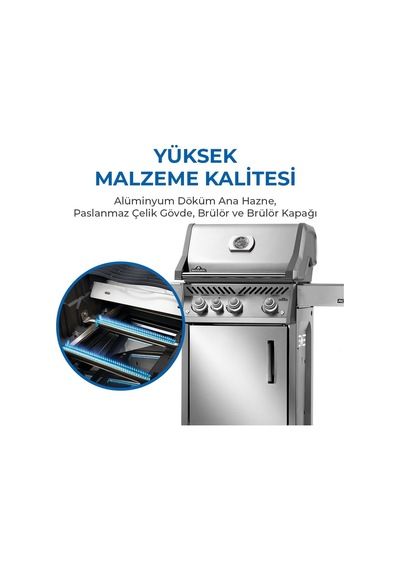 Napoleon Rogue Pro 425 Sıb Gazlı Mangal Gri