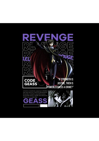 Lelouch Lamperouge - Anime - Karakter Baskılı Unisex %100 Pamuk Kapüşonlu Siyah Sweatshirt Siyah