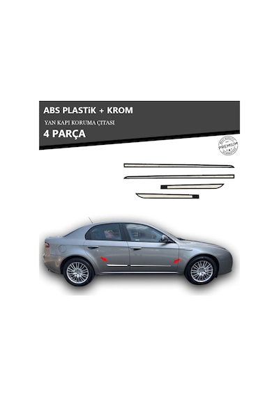 Alfa Romeo 159 Yan Kapı Koruma Çıtası Plastik + Krom Unvrslppkçt00080