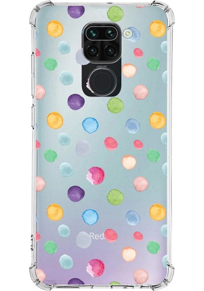 Prinrify Xiaomi Redmi Note 9 Uyumlu Water Color 6 Baskılı Şeffaf Köşe Korumalı Antişok Kılıf