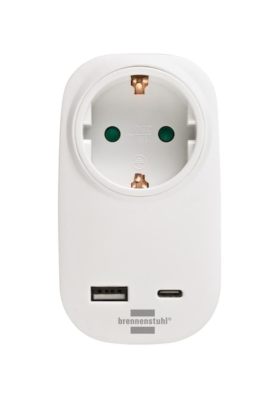 Brennenstuhl Premium Serisi Tek Soketli 18w Hızlı Şarj Özellikli 1 Typ-c + 1 Usb' Li Şarj Korumalı Priz