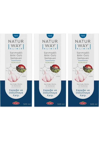 Naturway Klinik Sarımsaklı Bitki Özlü Şampuan 3 x 500 ML