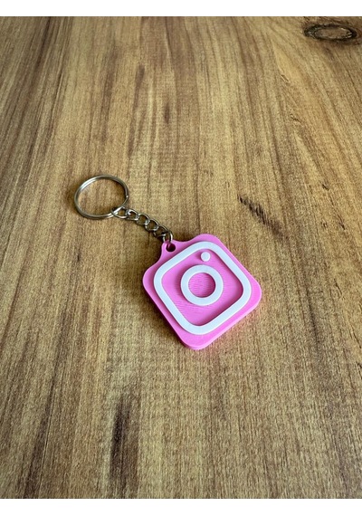 Nfc Anahtarlık - İnstagram Anahtarlık Pembe Küçük Boy 3 Cm