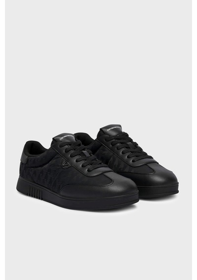 Emporio Armani Logolu Sneaker Ayakkabı Erkek Ayakkabı Em003062 Af29544 Uc001 Siyah