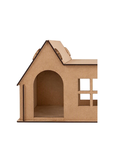 Tr Alg Wood Design Hamster Evi 8 Parça Mdf Ahşap Hamster Yuvası 27 23 22 Cm