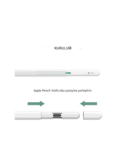 Apple Pencil Usb-c İçin Uyumlu Koruyucu Esnek Silikon Kılıf Kalem Değildir Gri