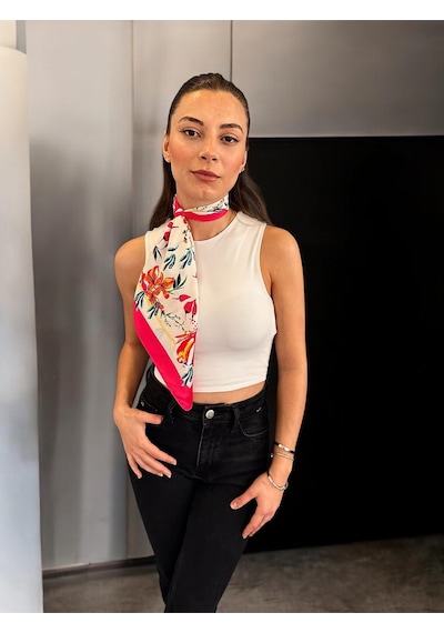 Flower Desen Bandana/fular Çok Renkli