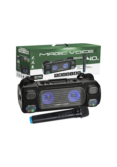 Mv7001 40 Watt Usb Sd Bt Mic Işıklı Şarjlı Hoparlör