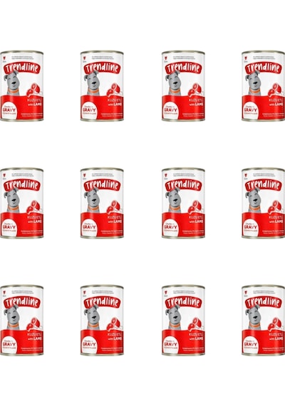 Trendline Sos İçerisinde Et Parçacıklı Kuzulu Yetişkin Köpek Konservesi 400 Gr 12'li Paket