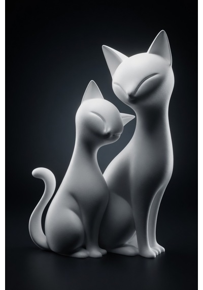 Dekoratif Kedi Biblo Minimal Kedi Heykelcik Modern Ev Ofis Masaüstü Aksesuar 19 Cm