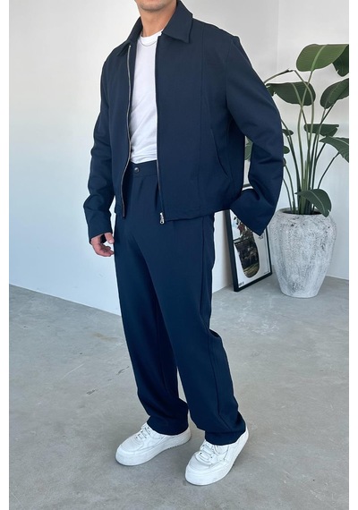 Lacivert Premium Relaxed Fit Boxy Ceket Lacivert
