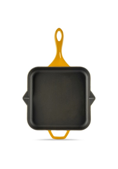 Hosse 28x28 Cm Kare Çift Kulplu Döküm Kızartma Tava Sarı Hs K Ktv 2828 Sarı