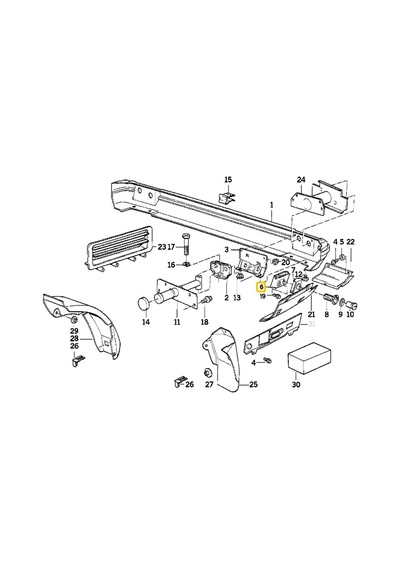 BMW E34 ARKA TAMPON AYAĞI OEM NO 51121944543