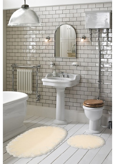 Zara Oval 2 Parça Banyo Takımı krem