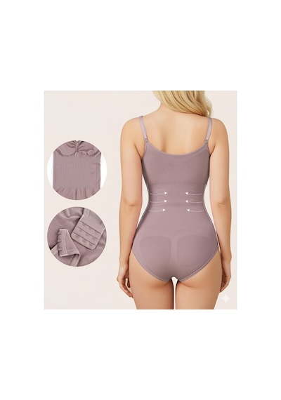 Mistirik Mamey Model Örme Kumaş Toparlayıcı Çıtçıtlı Body Gül Kurusu Renk Zıbın 4