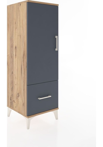 Hyperion Dolap Tek Raflı Tek Çekmeceli Tek Askılı 44x44x134 Çam-antrasit Atlas Çam