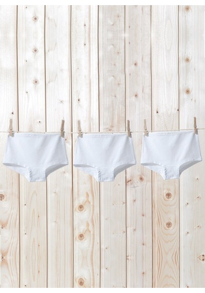 Blackspade Kız Çocuk Boxer 3lü Paket 1295 - Beyaz