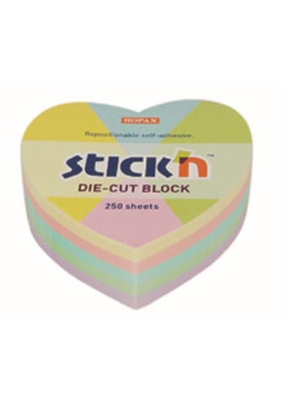 Gıpta Stickn 64x67 Mm Pastel Renkler Kalp Desenli Yapışkanlı Not Kağıdı