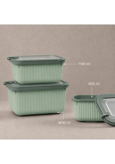 Vakumlu Silikon Kapaklı Plastik Saklama Kabı Seti, 3.5 Litre, Mikrodalga Ve Derin Dondurucu İçin Sefer Tası, Gıda Diğer