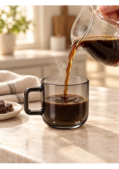 Qerhome Borosilikat Cam Vetra 6 Lı Renkli Cam Kupa Seti 250 Ml Çok Renkli