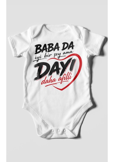 Morivokids Babaya Özel Kısa Kollu Bebek Body %100 Pamuk Zbn185-kk Beyaz
