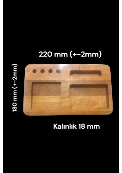 Kayın Masif Ahşap Masaüstü Organizer Telefon Standı, Kalemlik, Notluk Ve Ofis Düzenleyici Genel