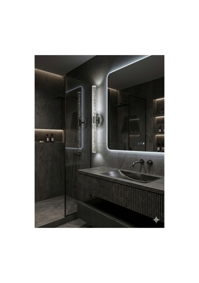 Bubbleflux Large 51 Cm Modern Tasarım Led Aplik - Duvar Lambası - Gümüş - Elektrikli - Beyaz Led Gümüş Elektrikli