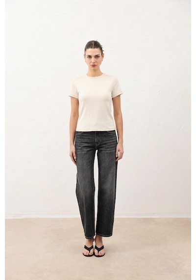 Antioch Kadın Basic T-shirt Bej