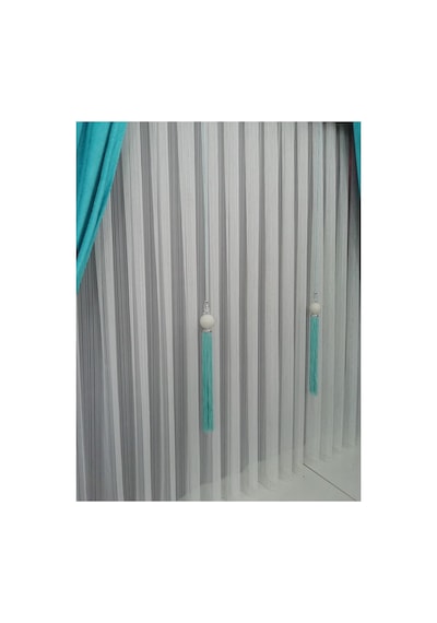 Zincir Desenli Etekleri Kurşunlu 1-2,5 Normal Pileli 175 X 250 Cm Tül Perde Kırık Beyaz