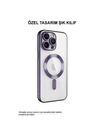 Apple Uyumlu iPhone 11 Mag Safe Özellikli Lens Korumalı Logo Gösteren Şeffaf Silikon Kılıf