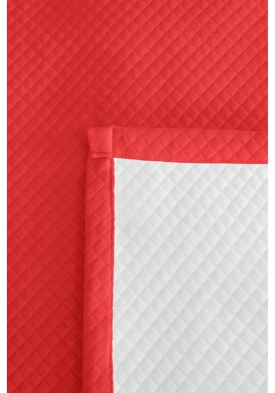 Kırmızı Modern Genç Odası Tek Kişilik Pike Takımı - Kapitone Düz Mercan 160x220 Cm Yatak Örtüsü Sabahçı Pike Serinliği