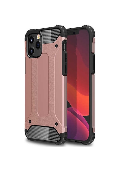 Noktaks - Apple Uyumlu iPhone 12 Pro Max - Kılıf Çift Katman Zırh Tank Crash Military Kapak - Kırmızı