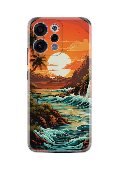 Oppo Reno 15 / 15f 5g Kılıf Boutique Baskılı Resimli Retro Mountain Pcode -079