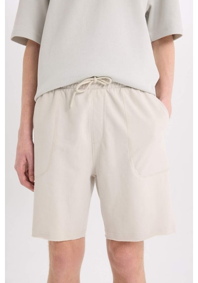 DeFacto %100 Pamuk Slim Fit Dar Kesim Dar Paça Cepli Basic Düz Şort B8673AX25SMGR437