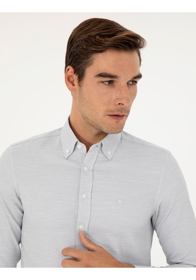 Pierre Cardin Erkek Gri Gömlek Desenli 50291042-vr024 Gri