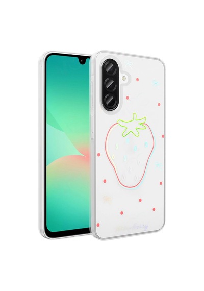 Samsung Uyumlu Galaxy A36 Kılıf Şeffaf Figürlü Zore Folk Sert Kapak Kalp