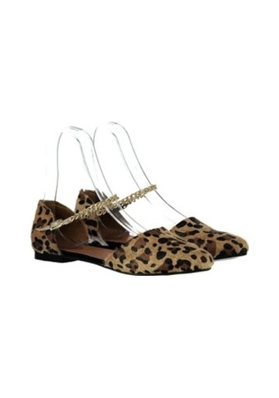 Fox Shoes Leopar Kadın Babet B726024402 Leopar