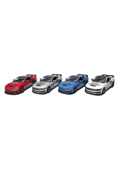 Kinsmart 2024 Ford Mustang Dark Horse 1:38 Çek Bırak Metal Model Araba Mavi - Özel Livery Seri
