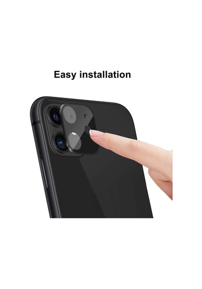 Apple iPhone 11 6.1'' Kamera Lens Koruma Camı V2 Siyah iPhone 11 İle Uyumlu Ekran Koruyucu Diğer