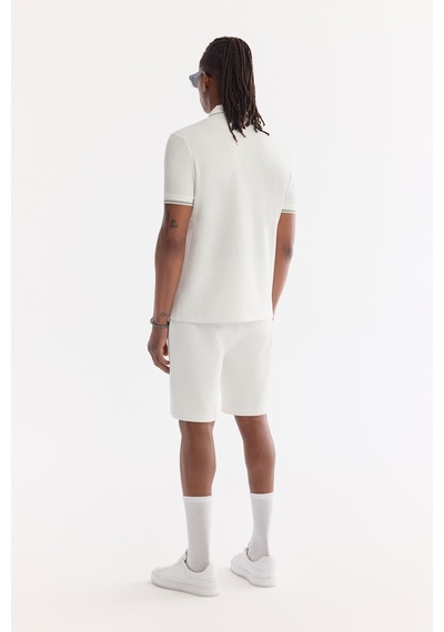 Avva Erkek Beyaz Kıvrılmaz Polo Yaka Pamuklu Teknik Kumaş Regular Fit T-shirt A61y1097