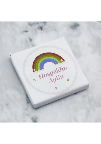 72 Adet (500Gr.) Isim Etiketli Gökkuşağı Bebek Çikolata